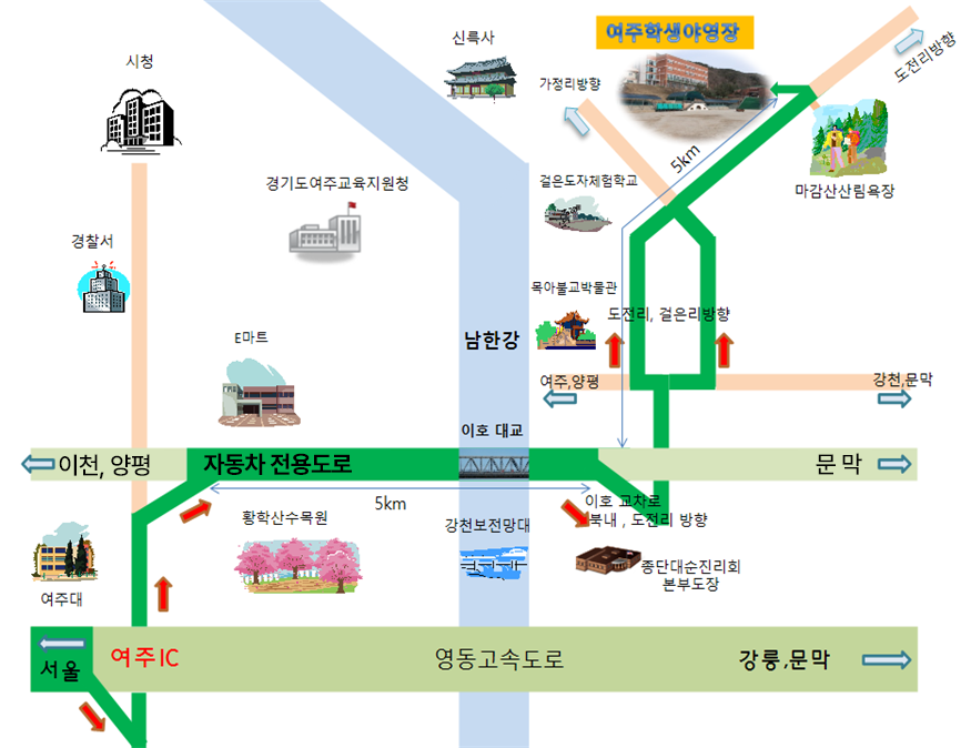 경기도여주학생야영장 찾아오신는 길 이미지